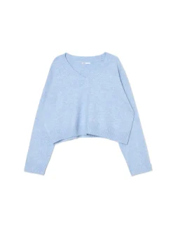 Gładki jasnoniebieski sweter