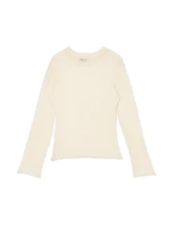 Gładki kremowy sweter