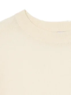 Gładki kremowy sweter