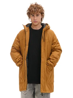 Gładki płaszcz z kapturem