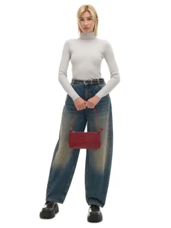 Gładki sweter z półgolfem