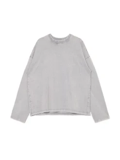 Gładki szary T-shirt longsleeve UNISEX