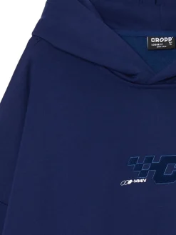 Granatowa bluza hoodie z naszywkami