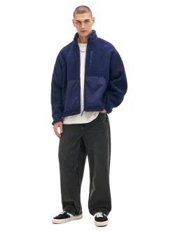 Granatowa bluza sherpa