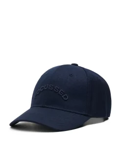 Granatowa czapka z daszkiem i haftem