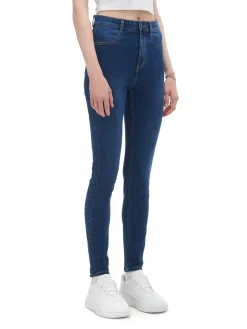 Granatowe jeansy skinny