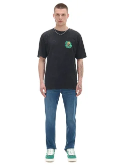 Granatowe jeansy slim