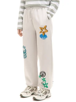 Jasne dresowe joggery z nadrukiem