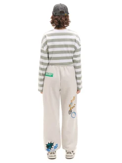 Jasne dresowe joggery z nadrukiem