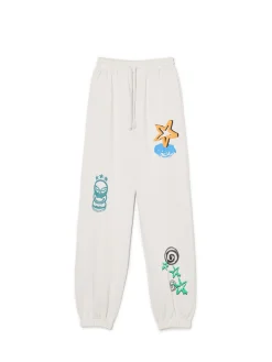 Jasne dresowe joggery z nadrukiem