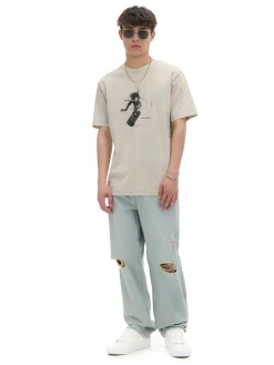 Jasne jeansy loose baggy