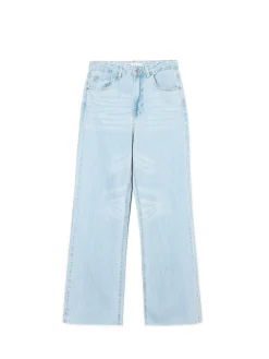 Jasne jeansy wide leg