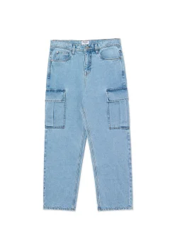 Jasnoniebieskie jeansy loose cargo