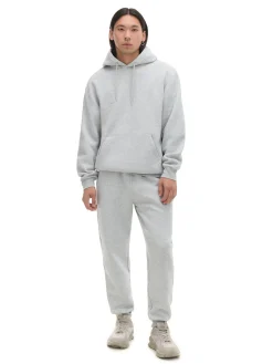 Jasnoszara bluza regular z kapturem