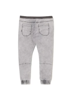 Jasnoszare jeansowe joggery chino