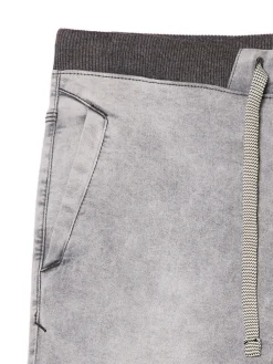Jasnoszare jeansowe joggery chino