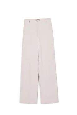 Jasnoszare spodnie z wysokim stanem