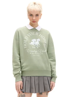 Jasnozielona bluza z kołnierzykiem