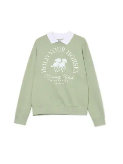 Jasnozielona bluza z kołnierzykiem