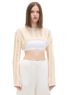 Jasny krótki sweter