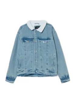 Jeansowa kurtka sherpa