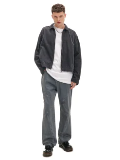 Jeansy baggy z dekoracyjnymi przeszyciami