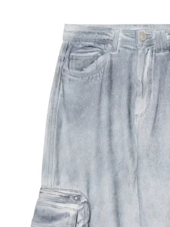Jeansy baggy z efektem sprania