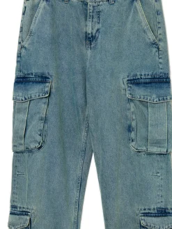 Jeansy baggy z kieszeniami cargo
