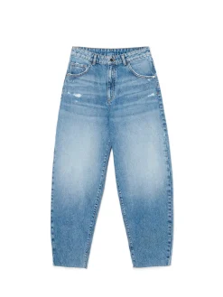 Jeansy balloon z przetarciami