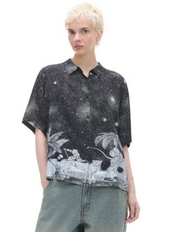 Koszula oversize z artystycznym nadrukiem