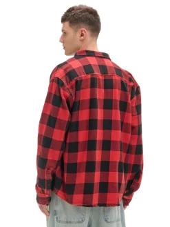 Koszula w kratę z postrzępieniami