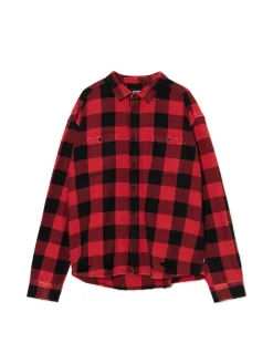 Koszula w kratę z postrzępieniami