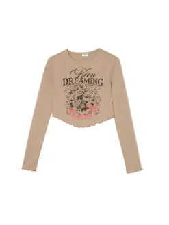 Koszulka longsleeve z marszczonym wykończeniem