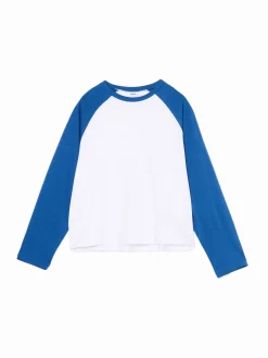 Koszulka longsleeve z niebieskimi rękawami