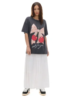 Koszulka oversize z motywem wiśni