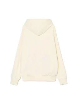 Kremowa bluza z kapturem i nadrukiem