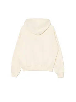 Kremowa bluza z kapturem i nadrukiem