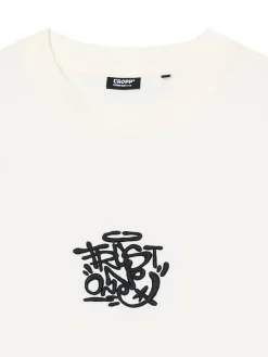 Kremowa koszulka z haftem