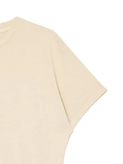 Kremowa sukienka mini z marszczeniami