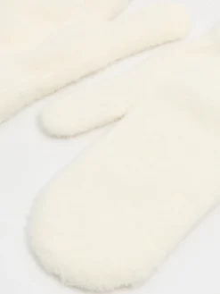 Kremowe rękawiczki jednopalczaste