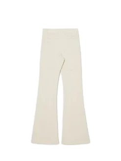 Kremowe spodnie flare