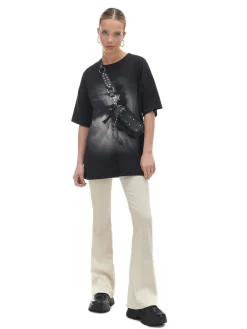 Kremowe spodnie flare