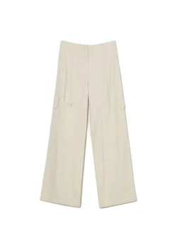 Kremowe spodnie straight