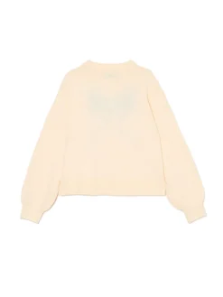 Kremowy sweter ze wstążką