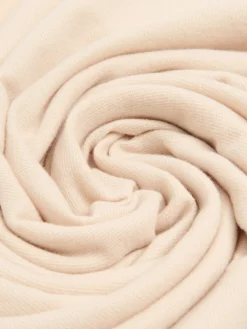 Kremowy szalik z frędzlami