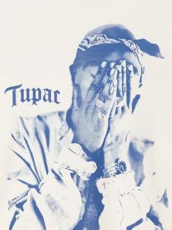 Kremowy t-shirt Tupac