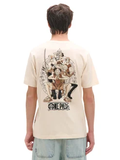 Kremowy T-shirt z nadrukiem One Piece