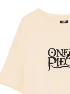 Kremowy T-shirt z nadrukiem One Piece