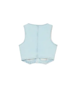 Krótka jeansowa kamizelka