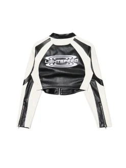 Krótka kurtka w stylu racing